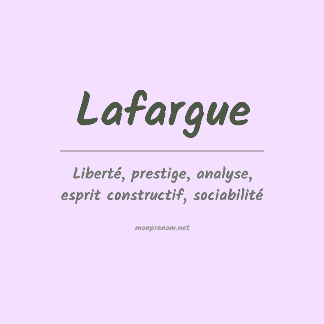 Signification du Prénom Lafargue