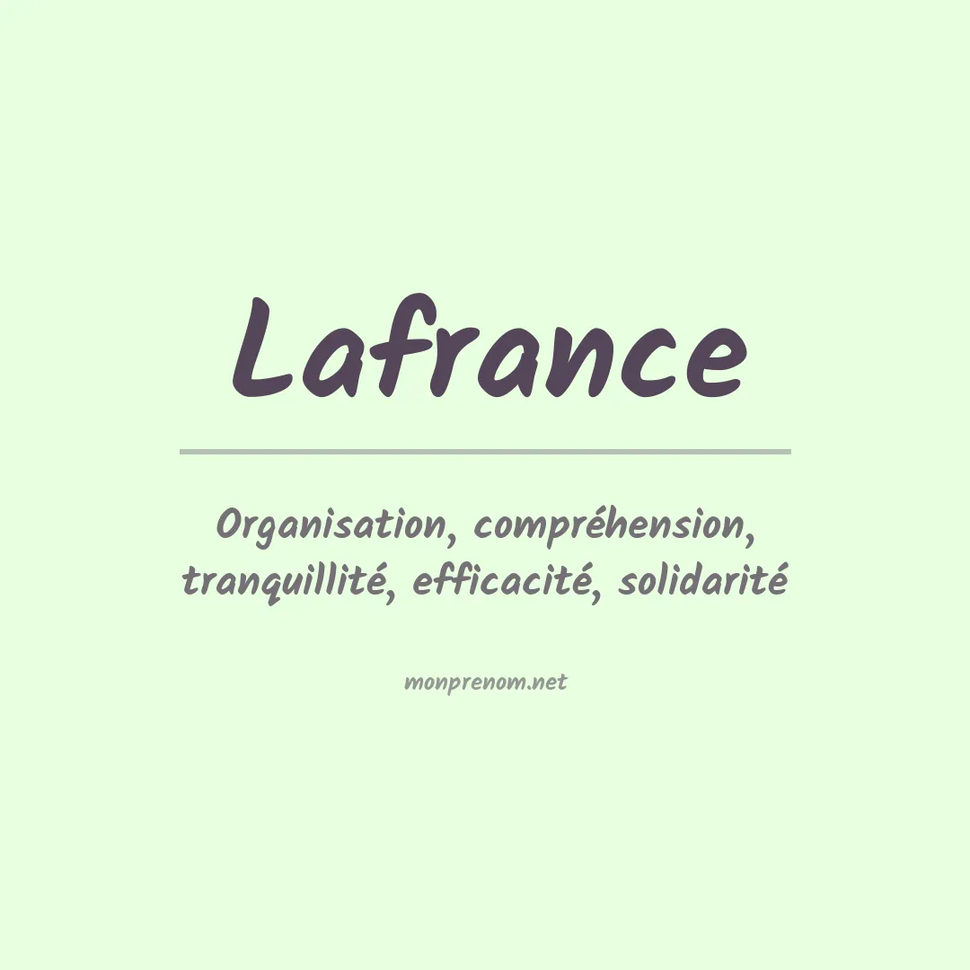Signification du Prénom Lafrance