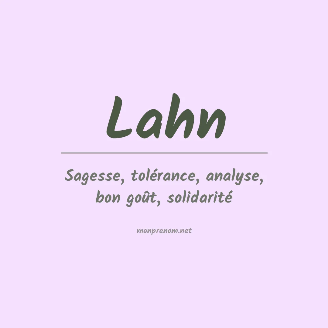 Signification du Prénom Lahn