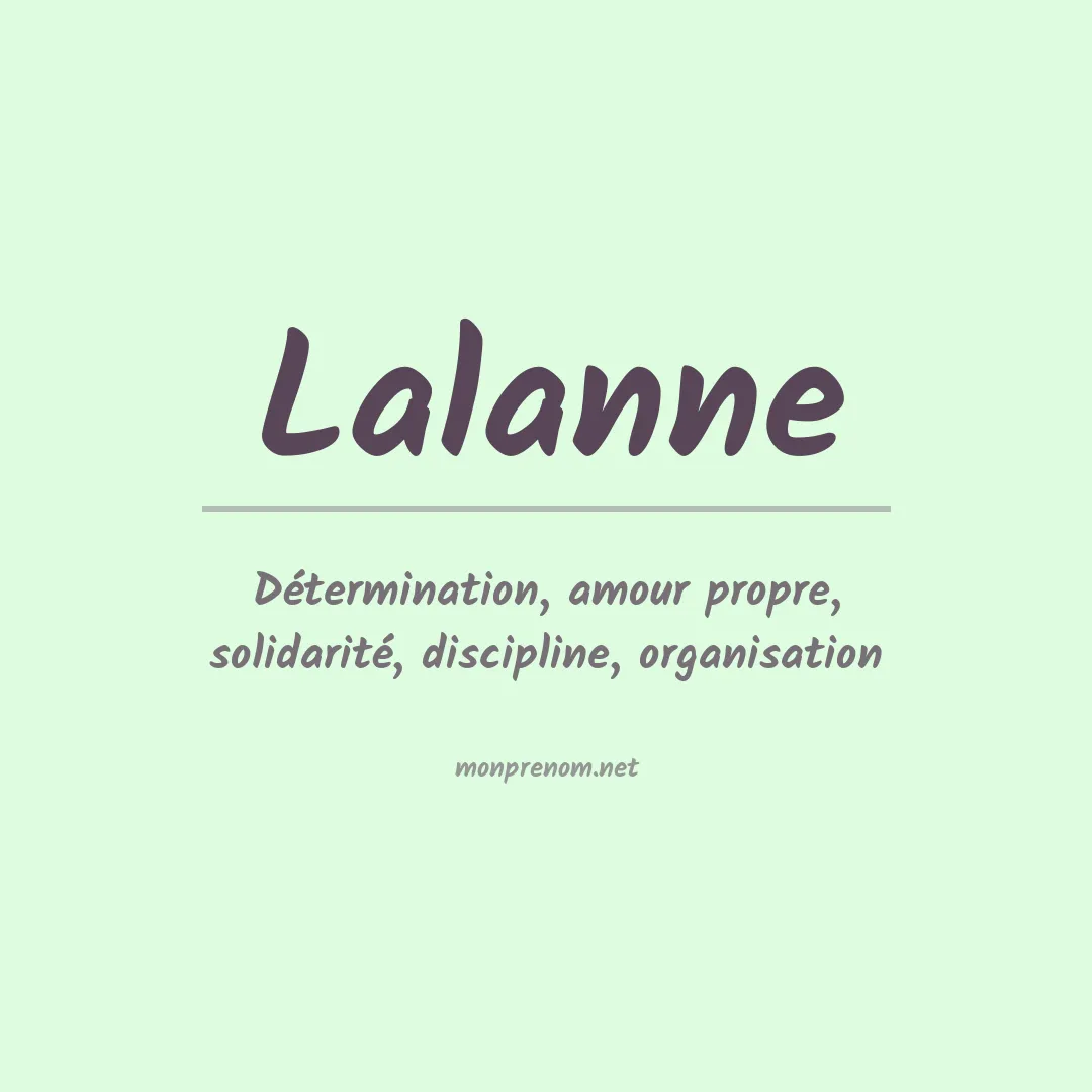 Signification du Prénom Lalanne