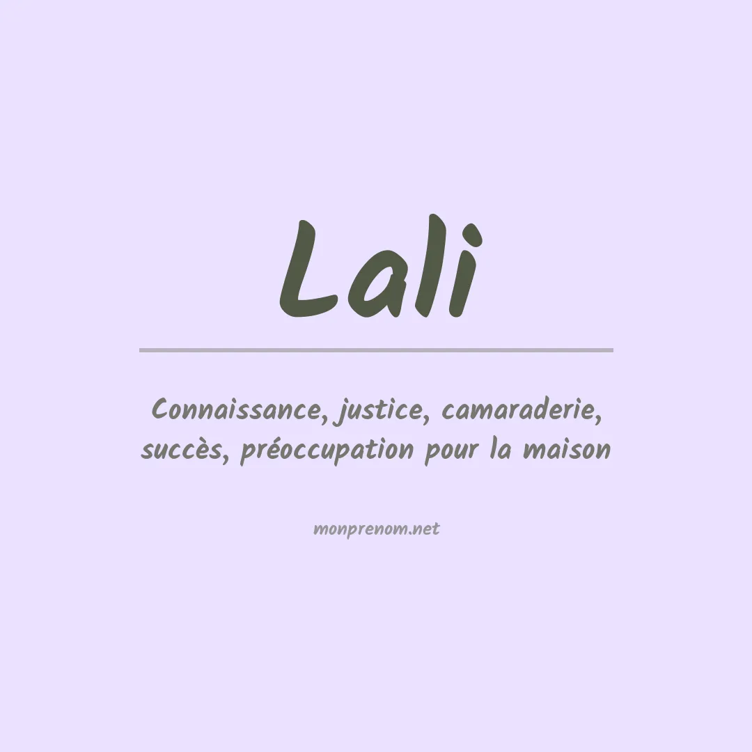 Signification du Prénom Lali