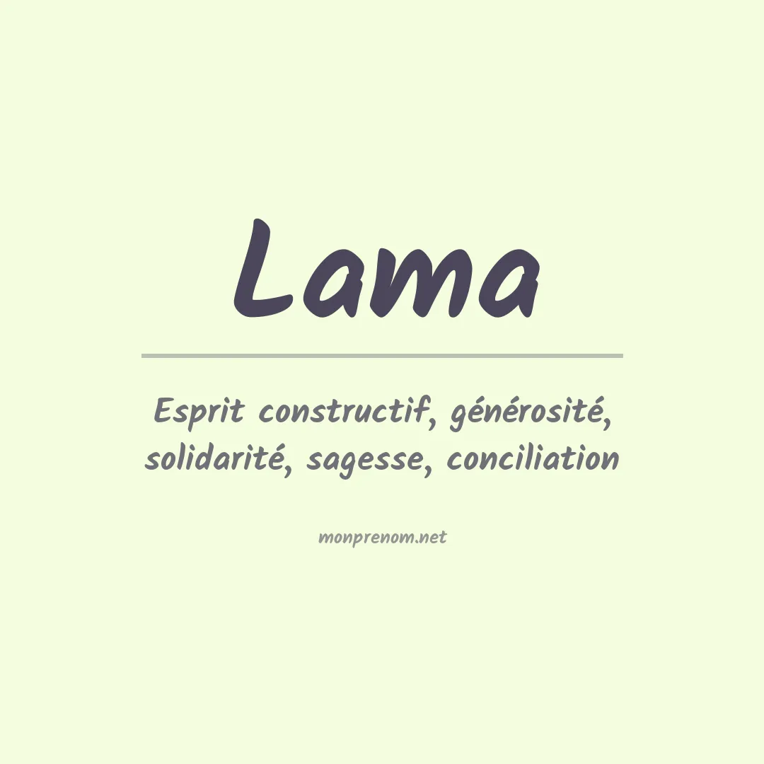Signification du Prénom Lama