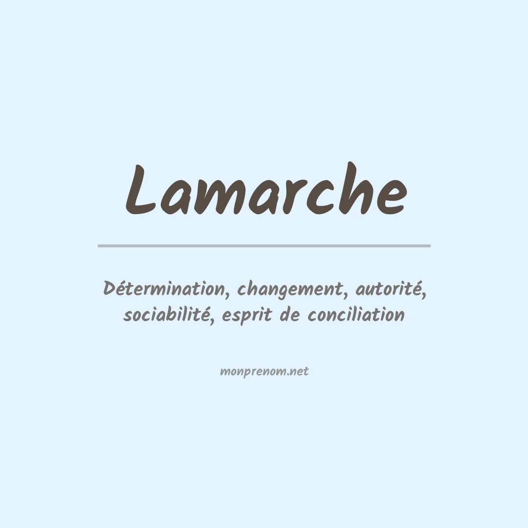 Signification du Prénom Lamarche