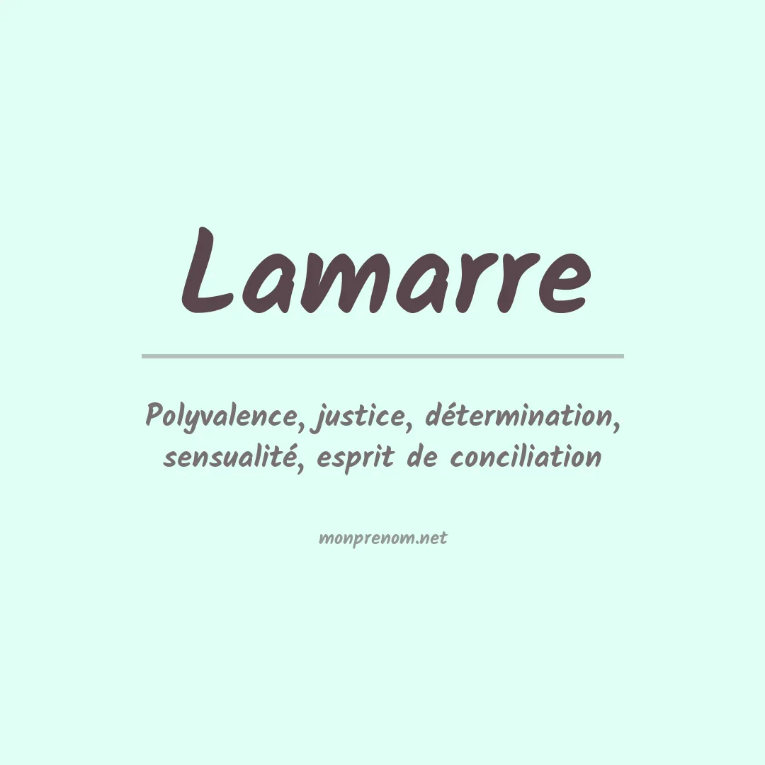 Signification du Prénom Lamarre