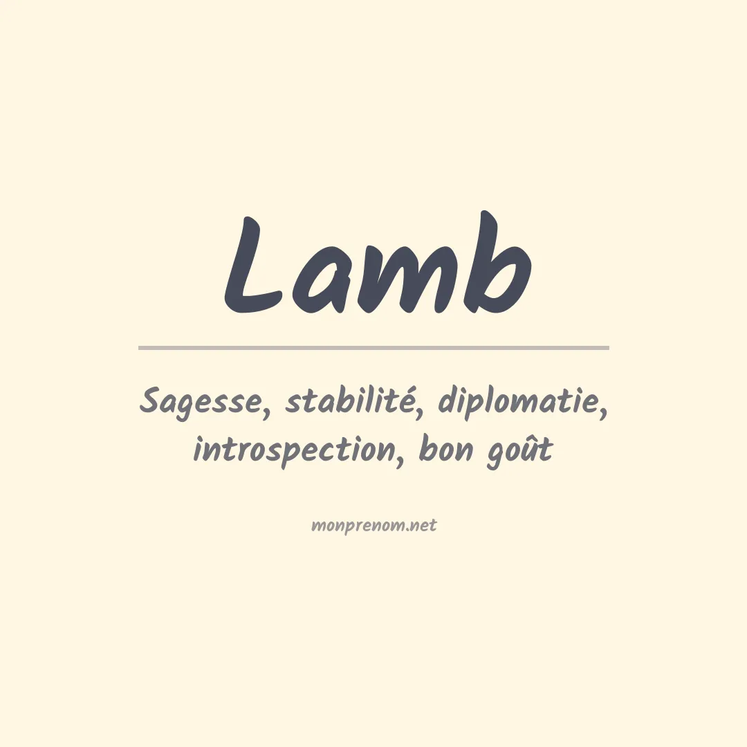 Signification du Prénom Lamb