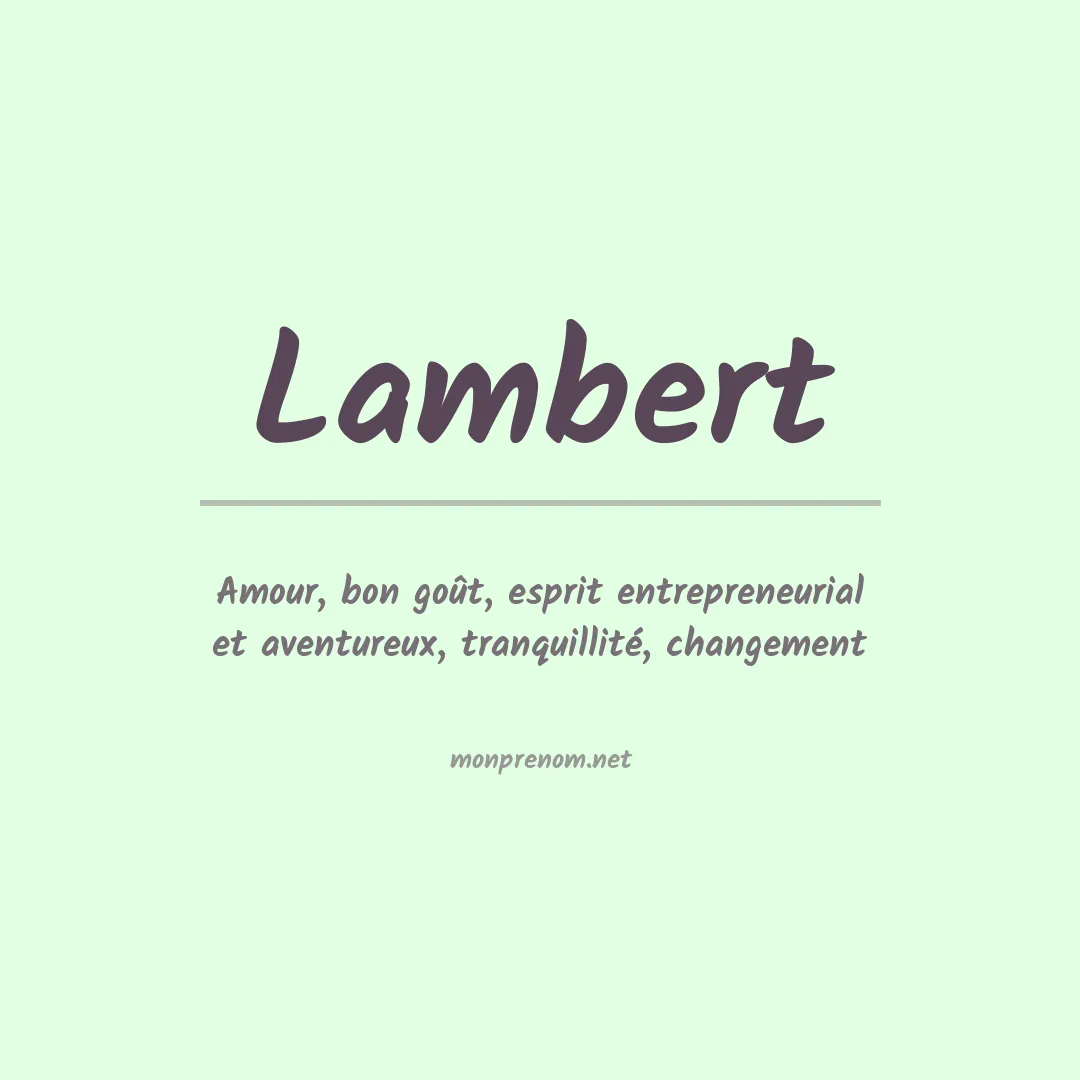Signification du Prénom Lambert