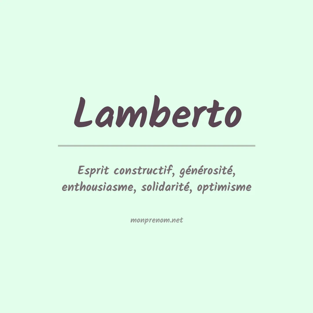 Signification du Prénom Lamberto
