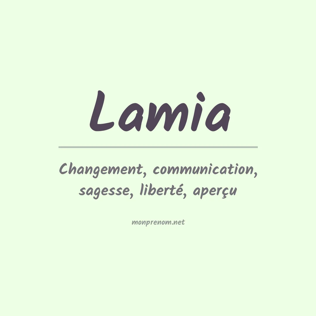 Signification du Prénom Lamia