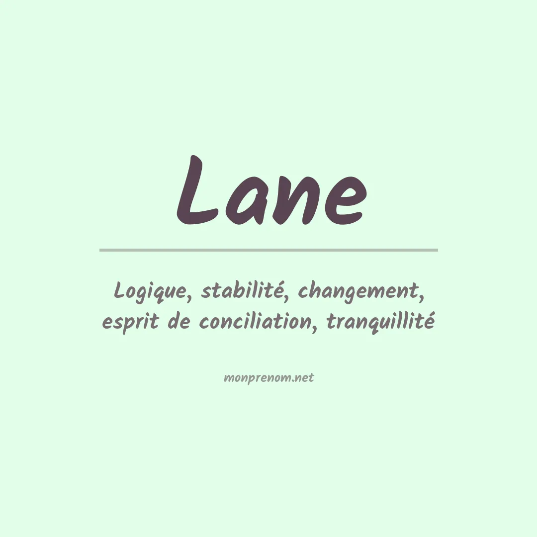 Signification du Prénom Lane