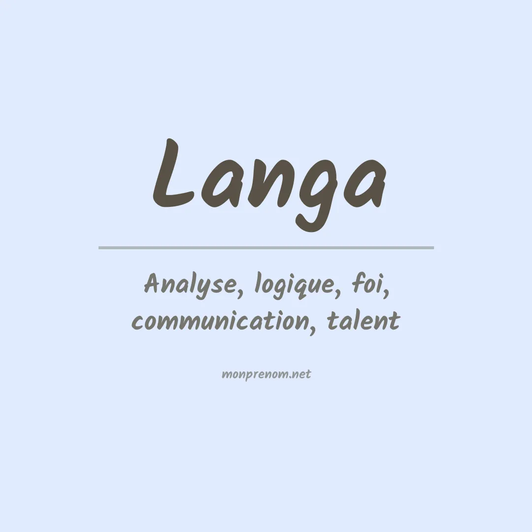 Signification du Prénom Langa