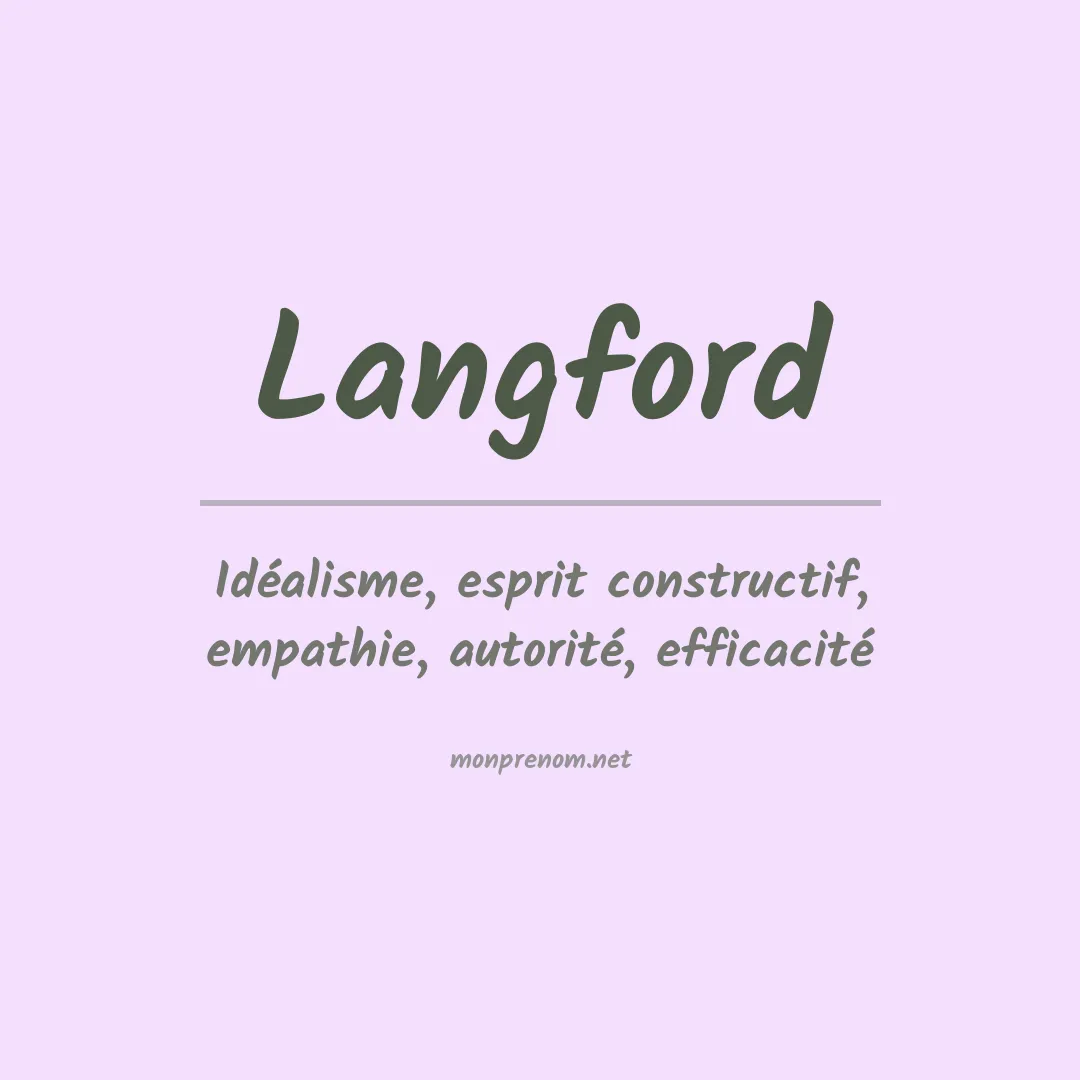 Signification du Prénom Langford