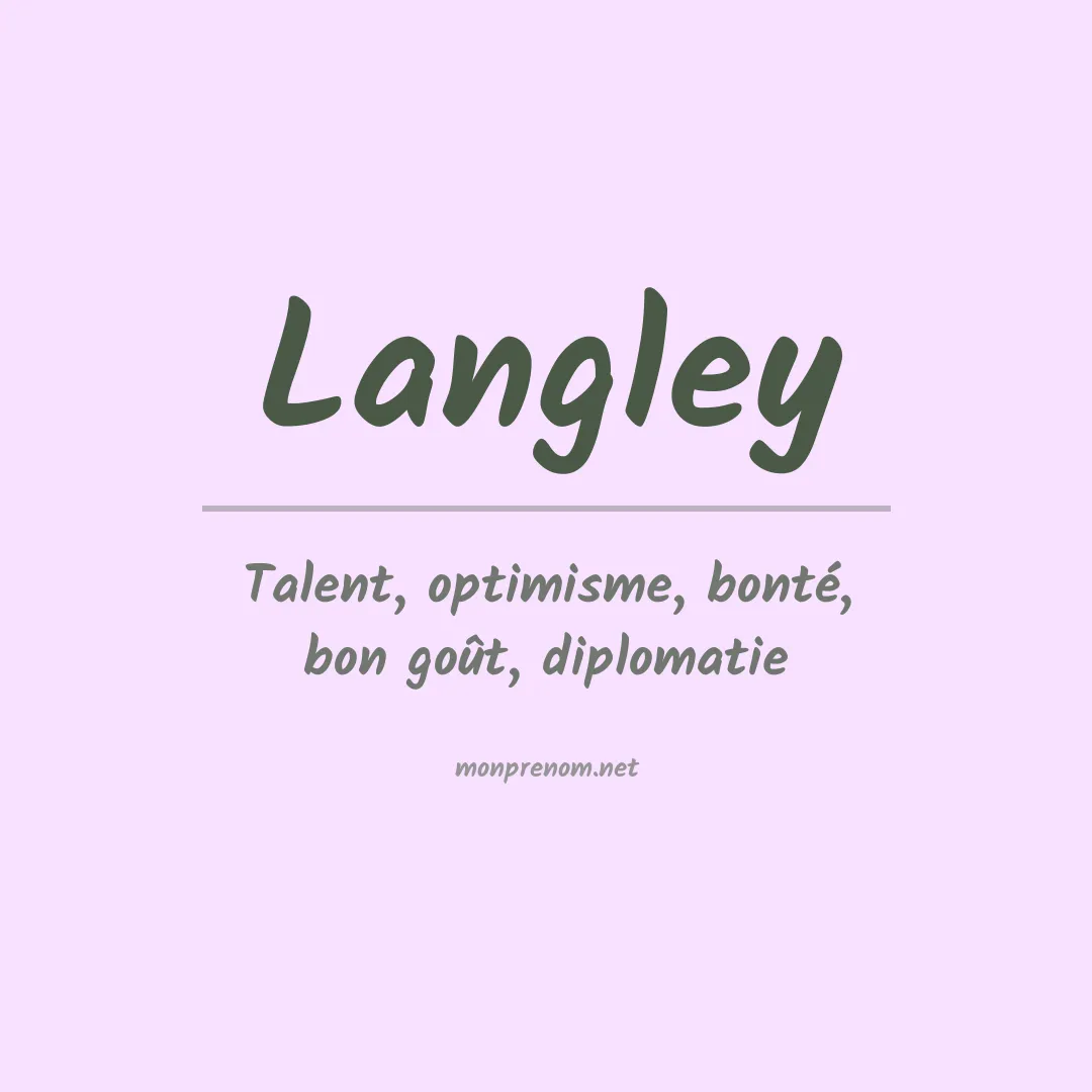 Signification du Prénom Langley