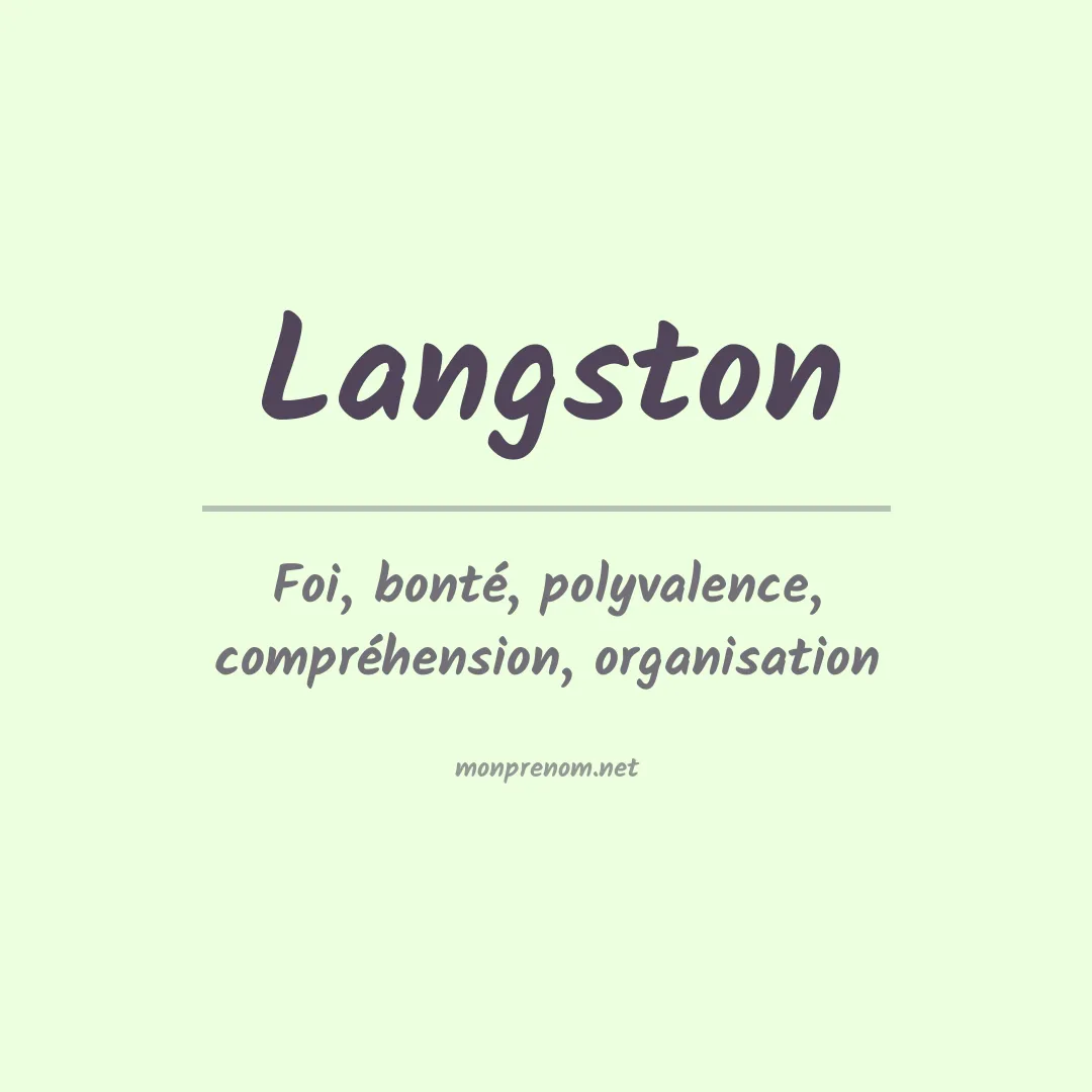 Signification du Prénom Langston