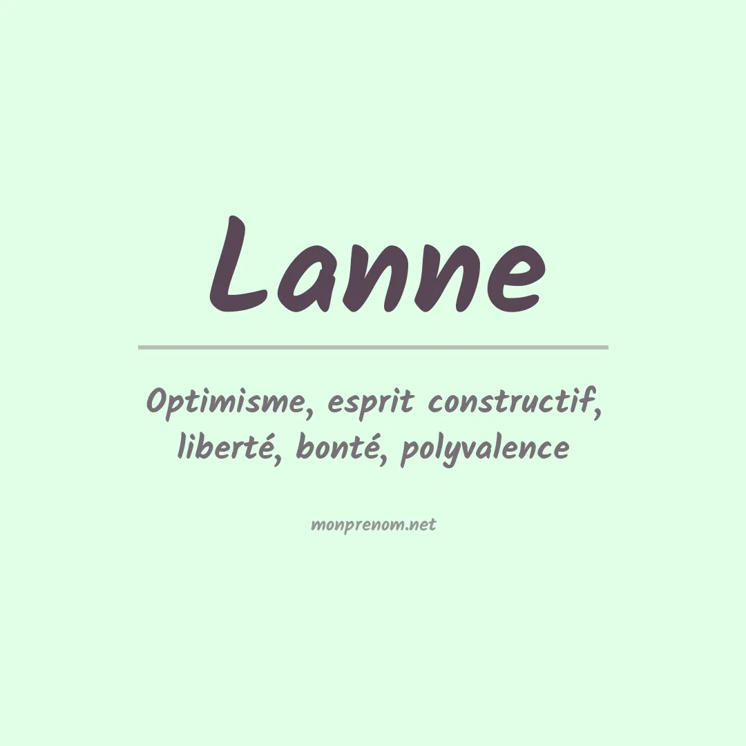 Signification du Prénom Lanne