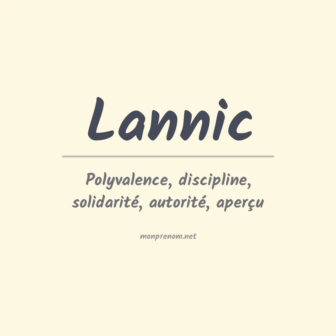 Signification du Prénom Lannic