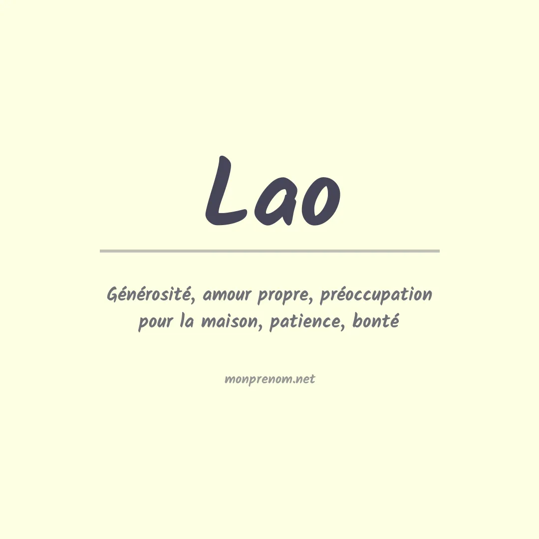 Signification du Prénom Lao