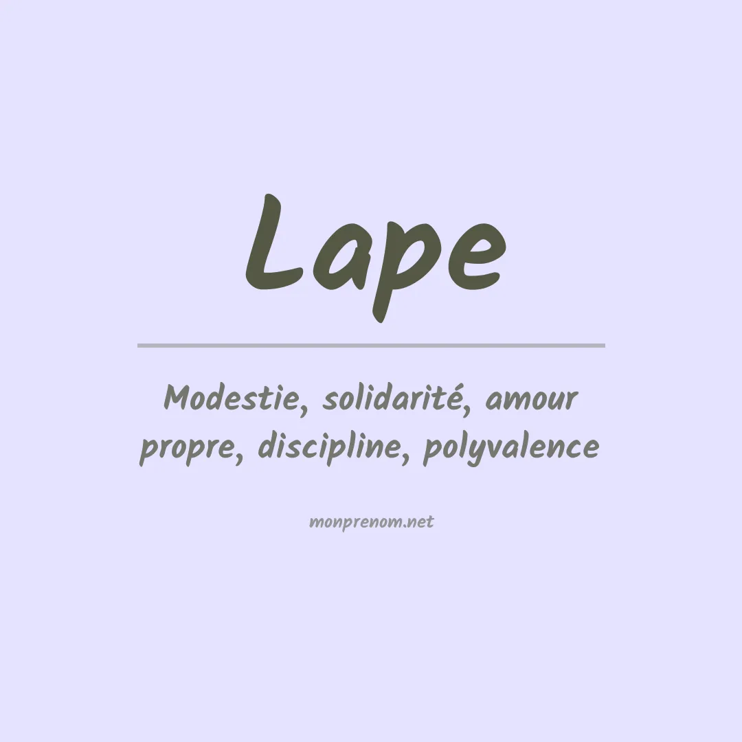 Signification du Prénom Lape