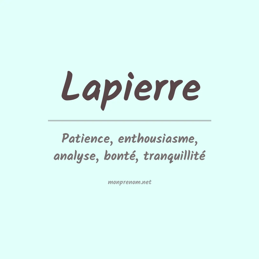 Signification du Prénom Lapierre