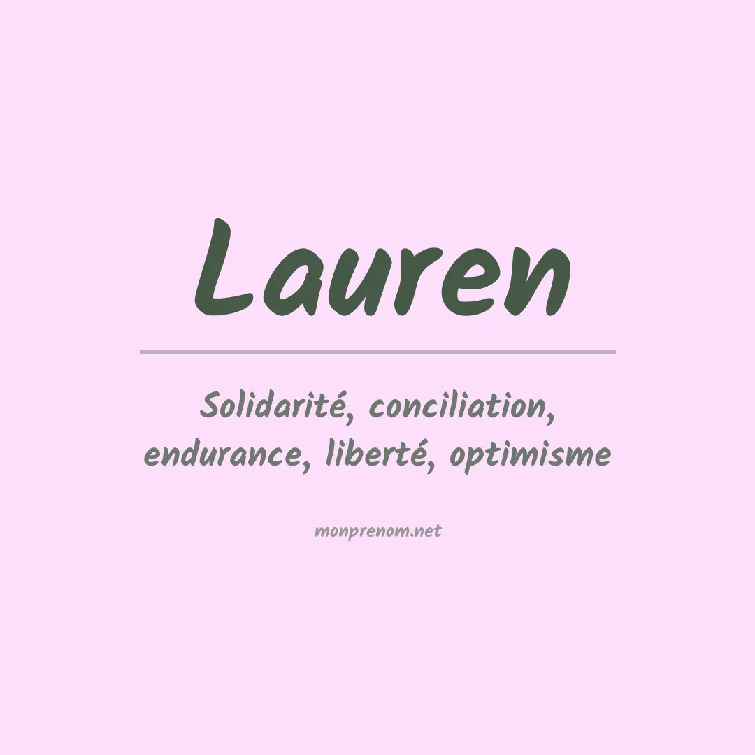 Signification du Prénom Lauren