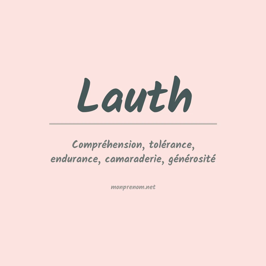 Signification du Prénom Lauth