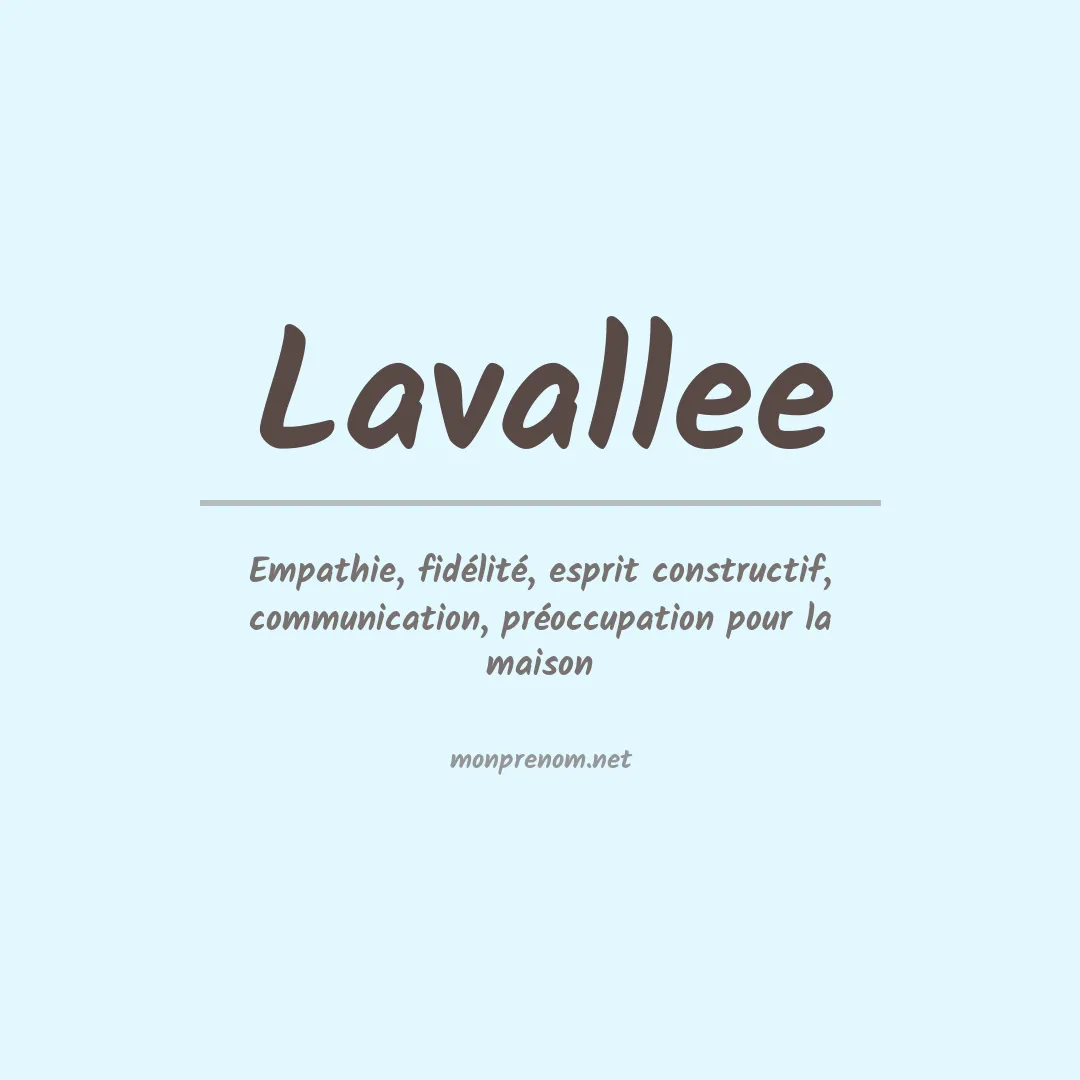 Signification du Prénom Lavallee