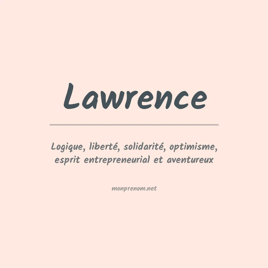 Signification du Prénom Lawrence