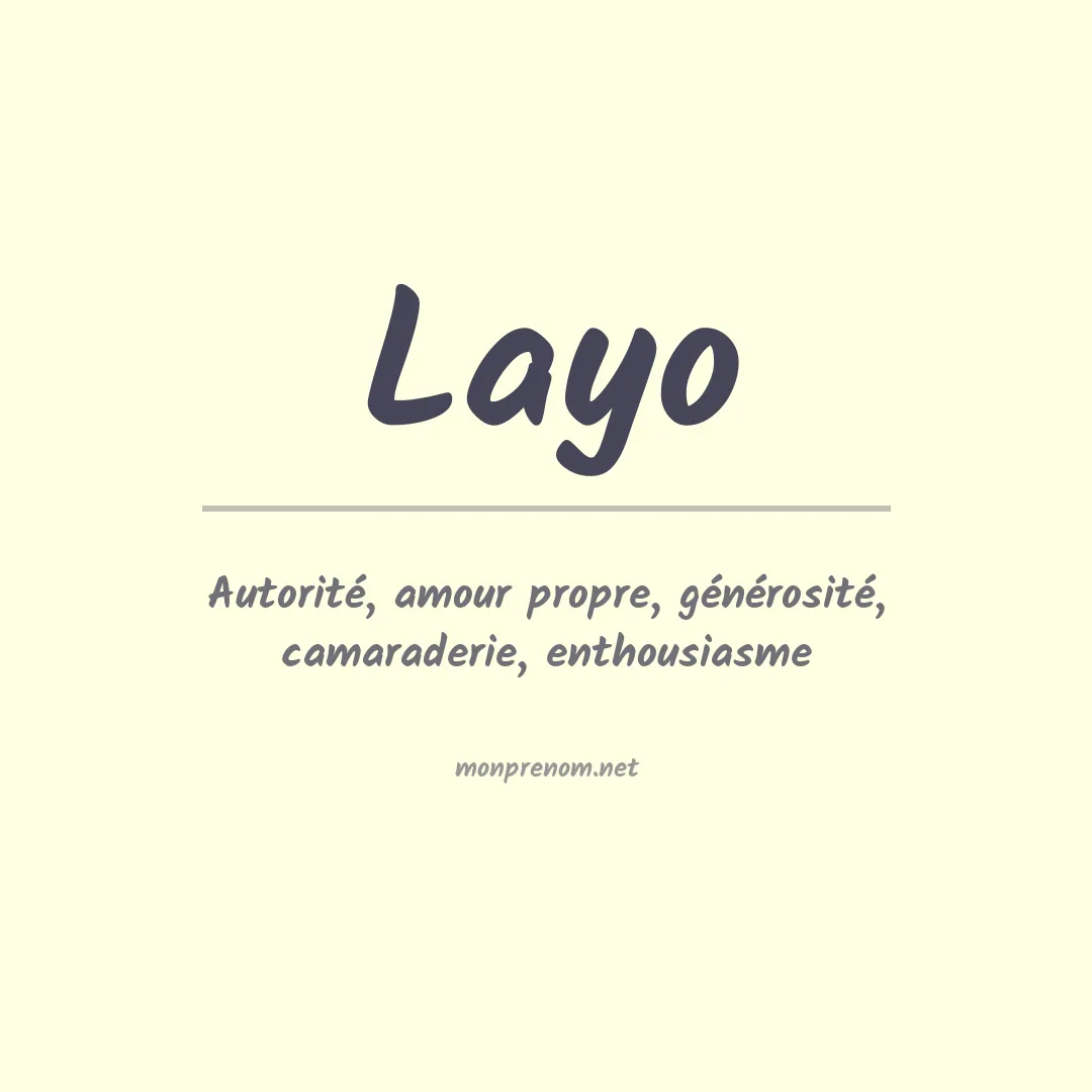 Signification du Prénom Layo