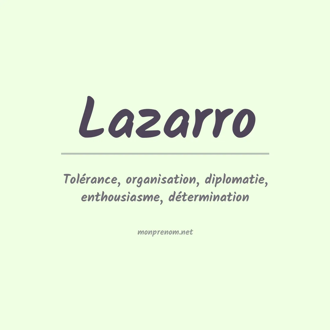 Signification du Prénom Lazarro