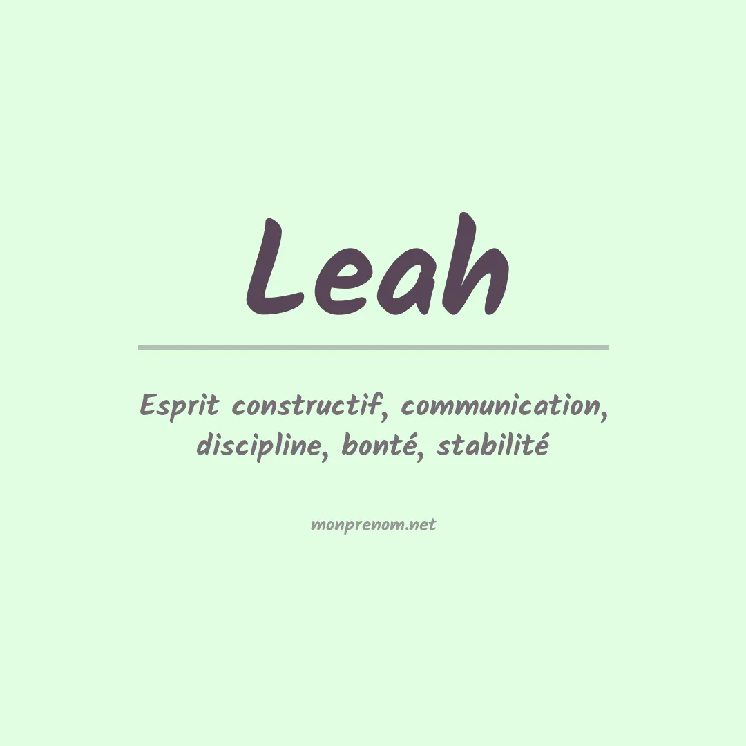 Signification du Prénom Leah