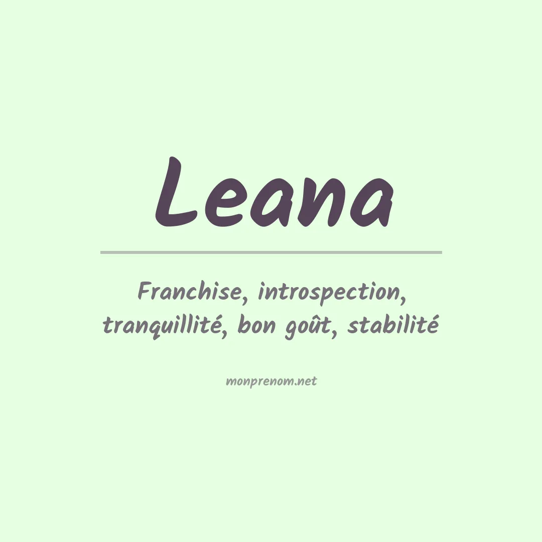 Signification du Prénom Leana