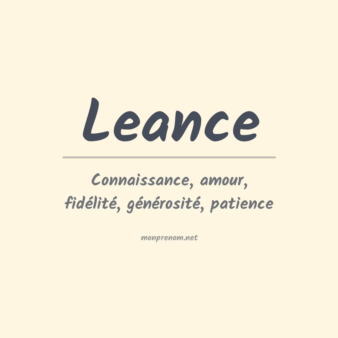 Signification du Prénom Leance Signification du Prénom Leance
