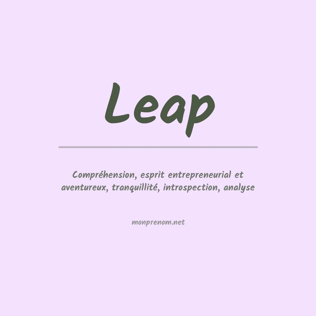 Signification du Prénom Leap