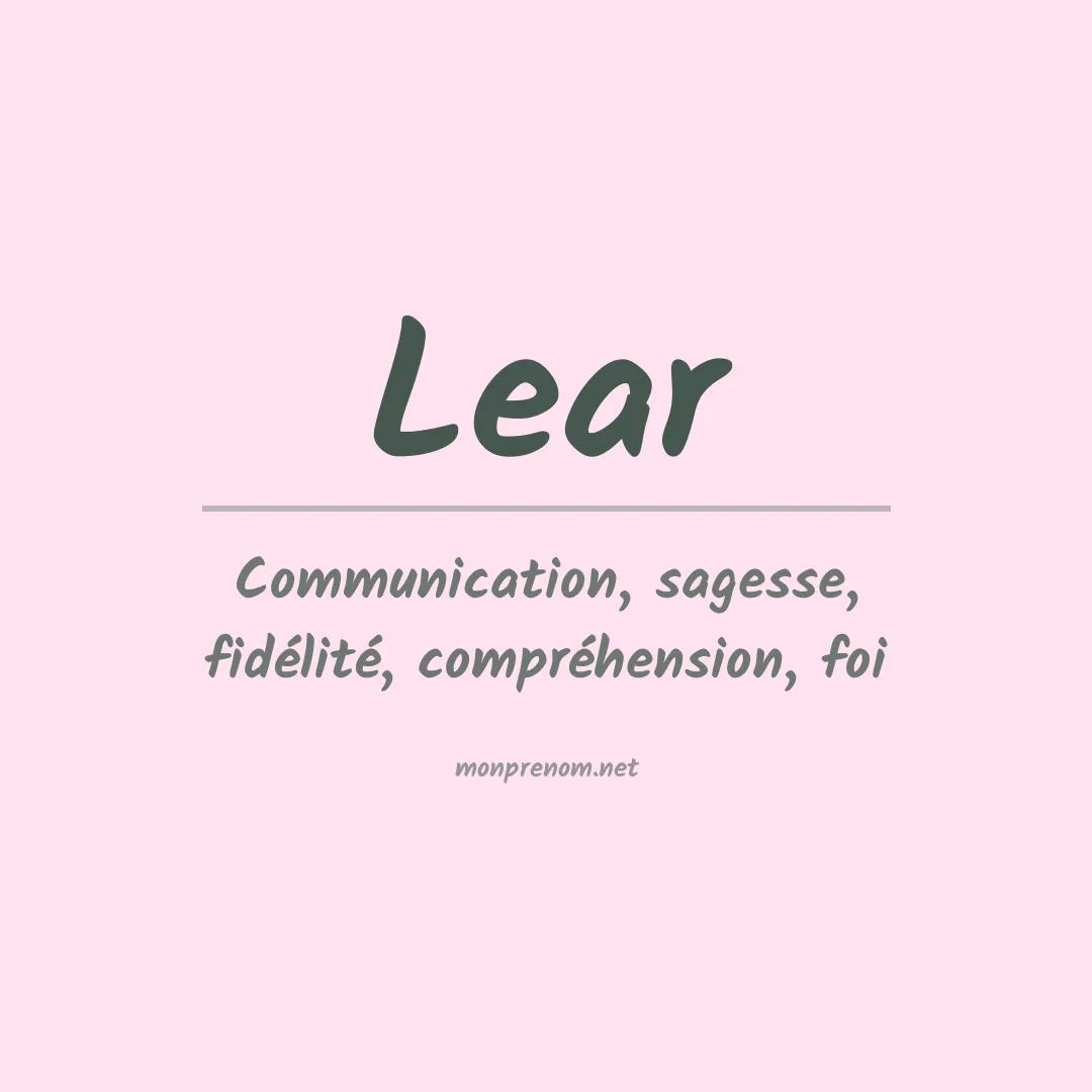 Signification du Prénom Lear