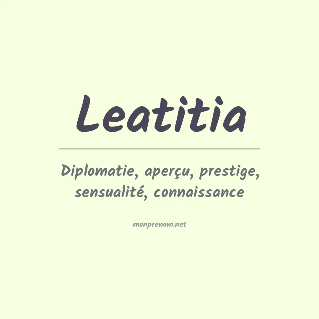 Signification du Prénom Leatitia Signification du Prénom Leatitia
