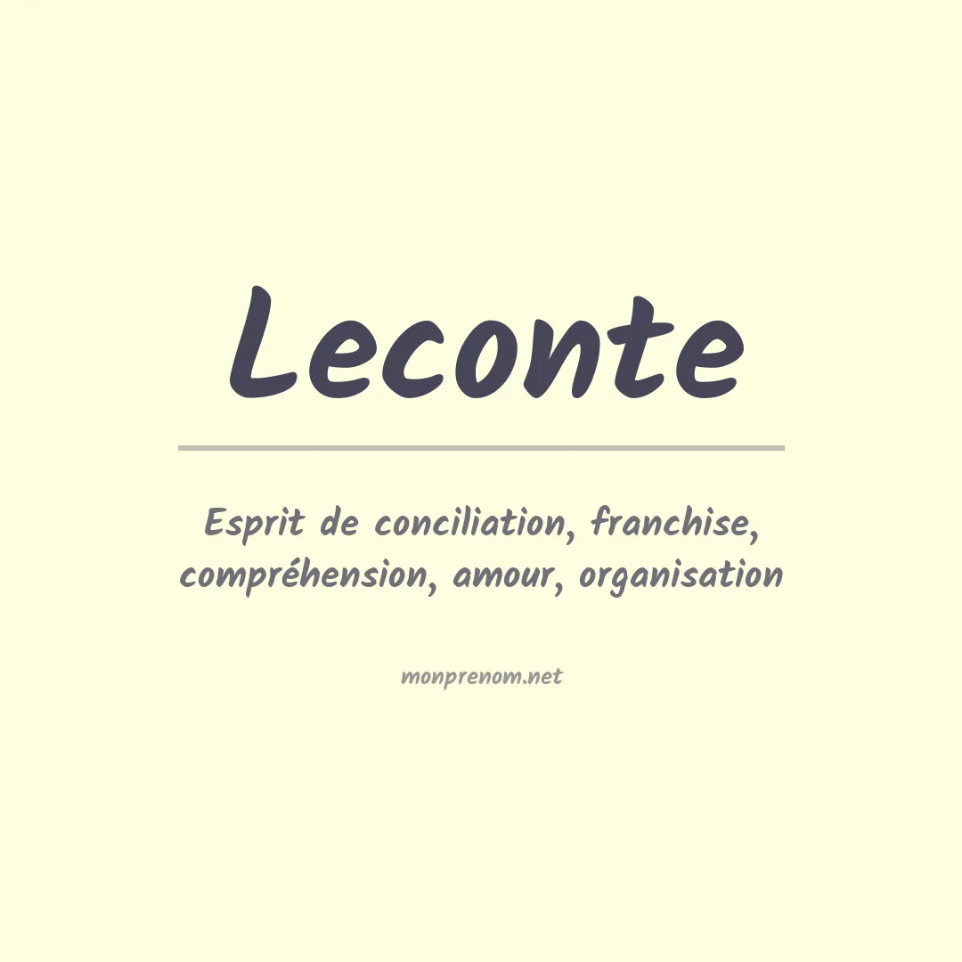 Signification du Prénom Leconte