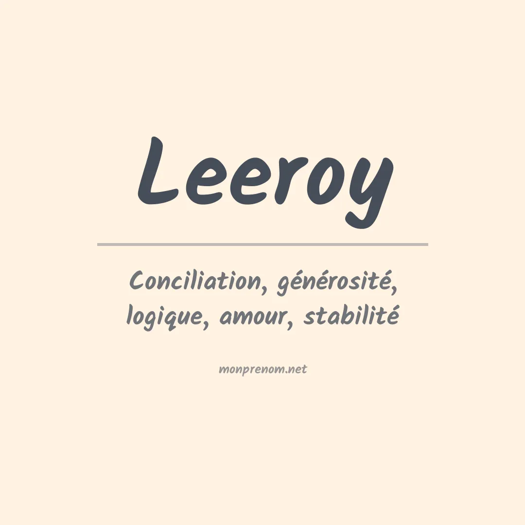Signification du Prénom Leeroy