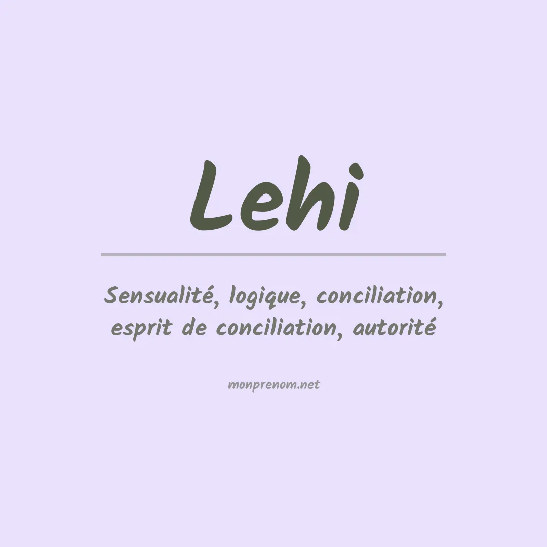 Signification du Prénom Lehi