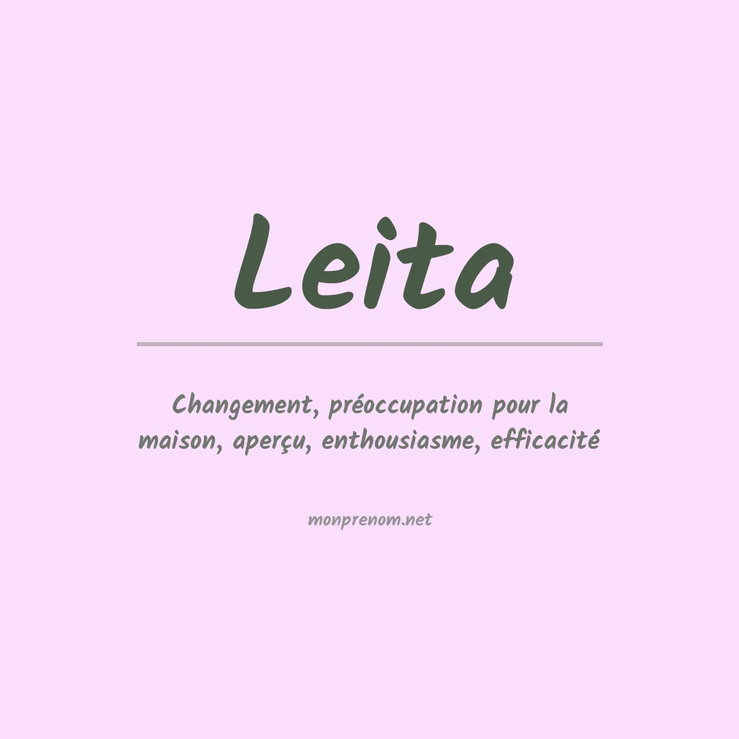 Signification du Prénom Leita