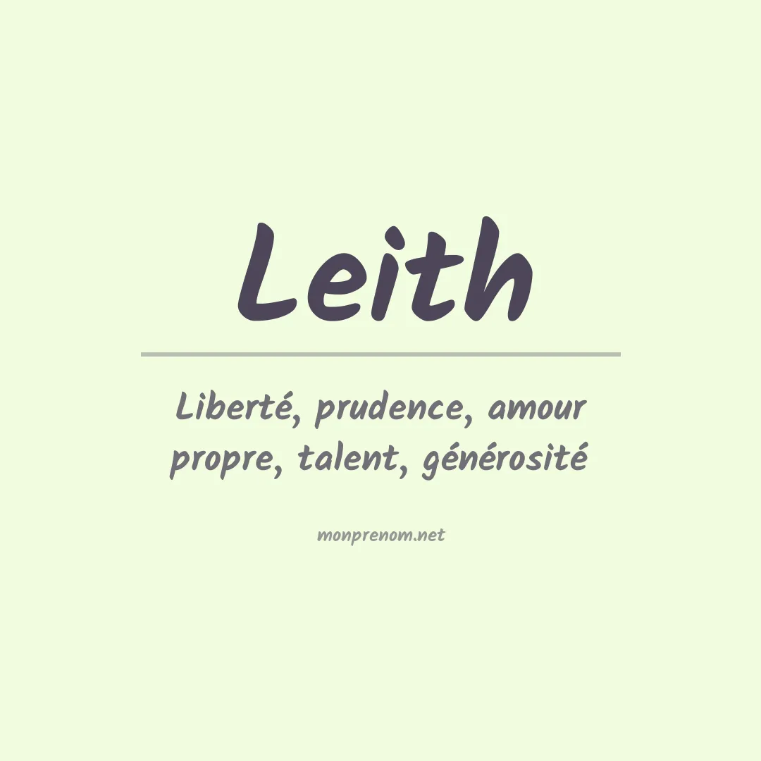 Signification du Prénom Leith