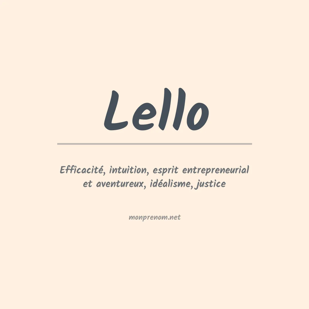 Signification du Prénom Lello