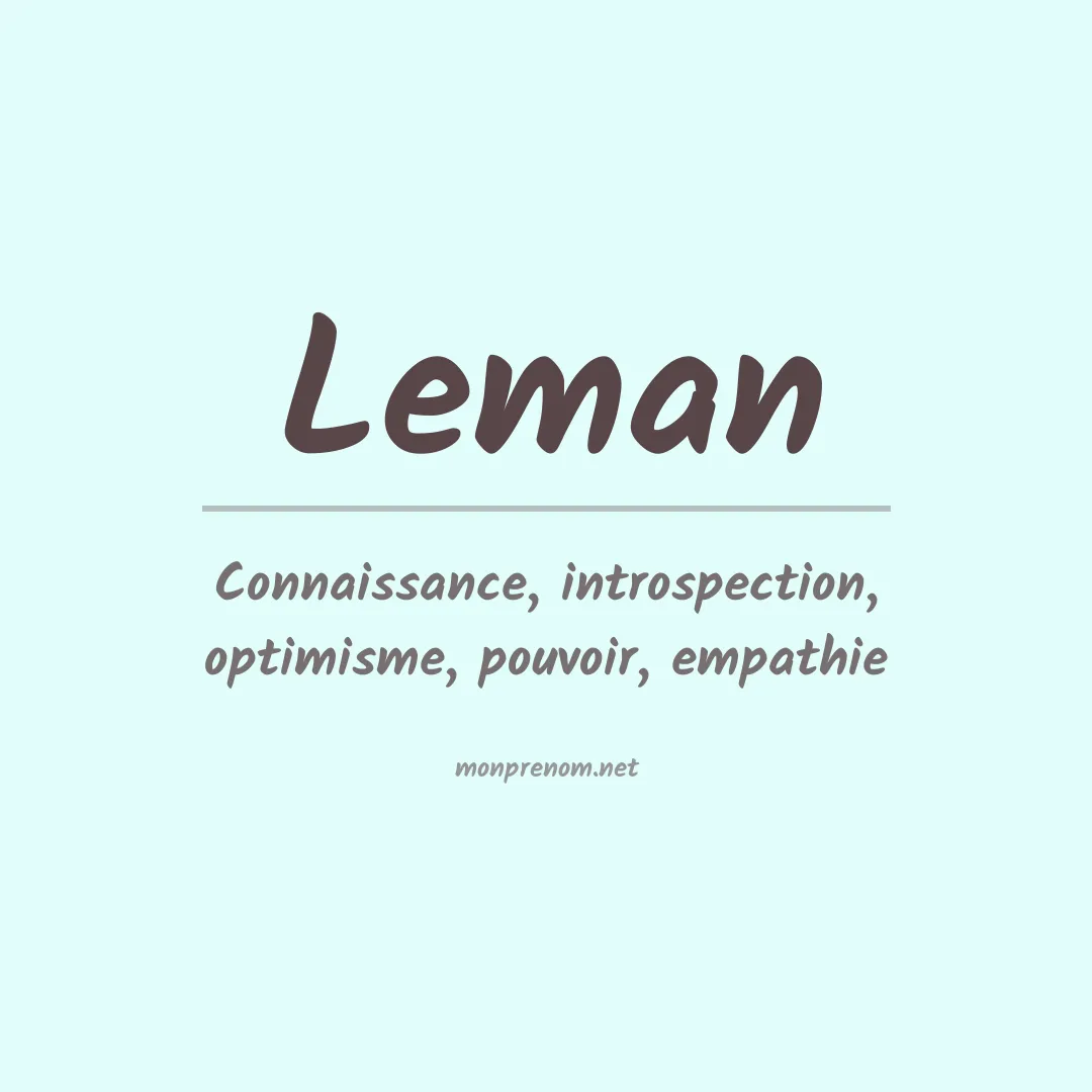 Signification du Prénom Leman