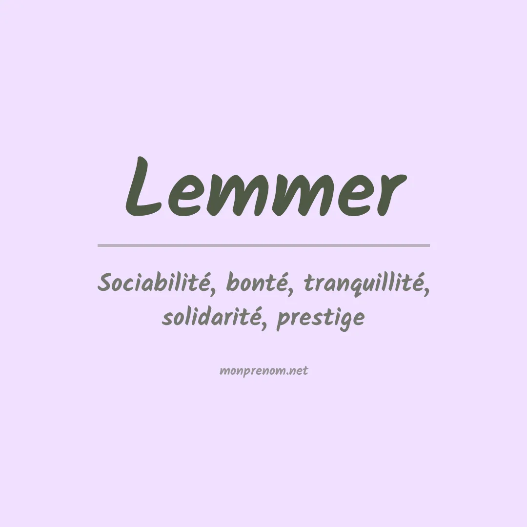 Signification du Prénom Lemmer