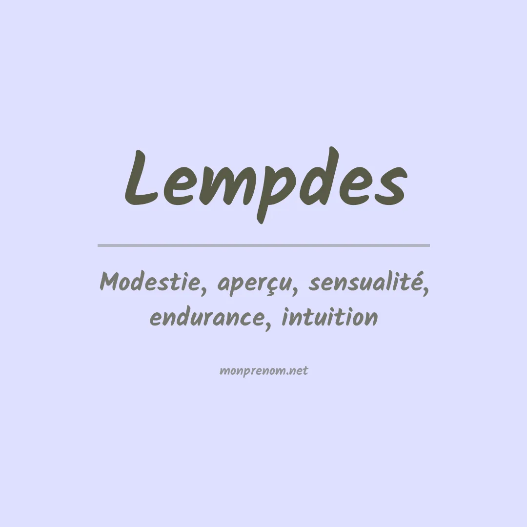 Signification du Prénom Lempdes Signification du Prénom Lempdes