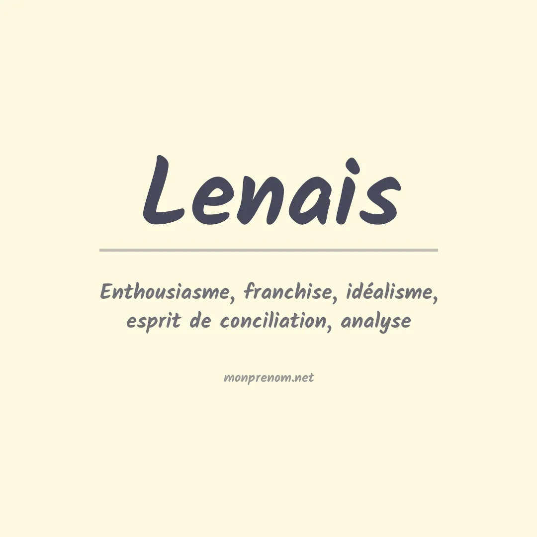 Signification du Prénom Lenais Signification du Prénom Lenais