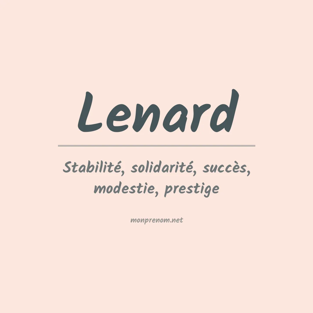 Signification du Prénom Lenard
