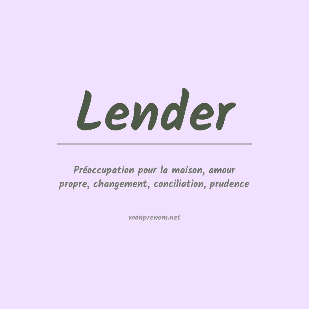 Signification du Prénom Lender