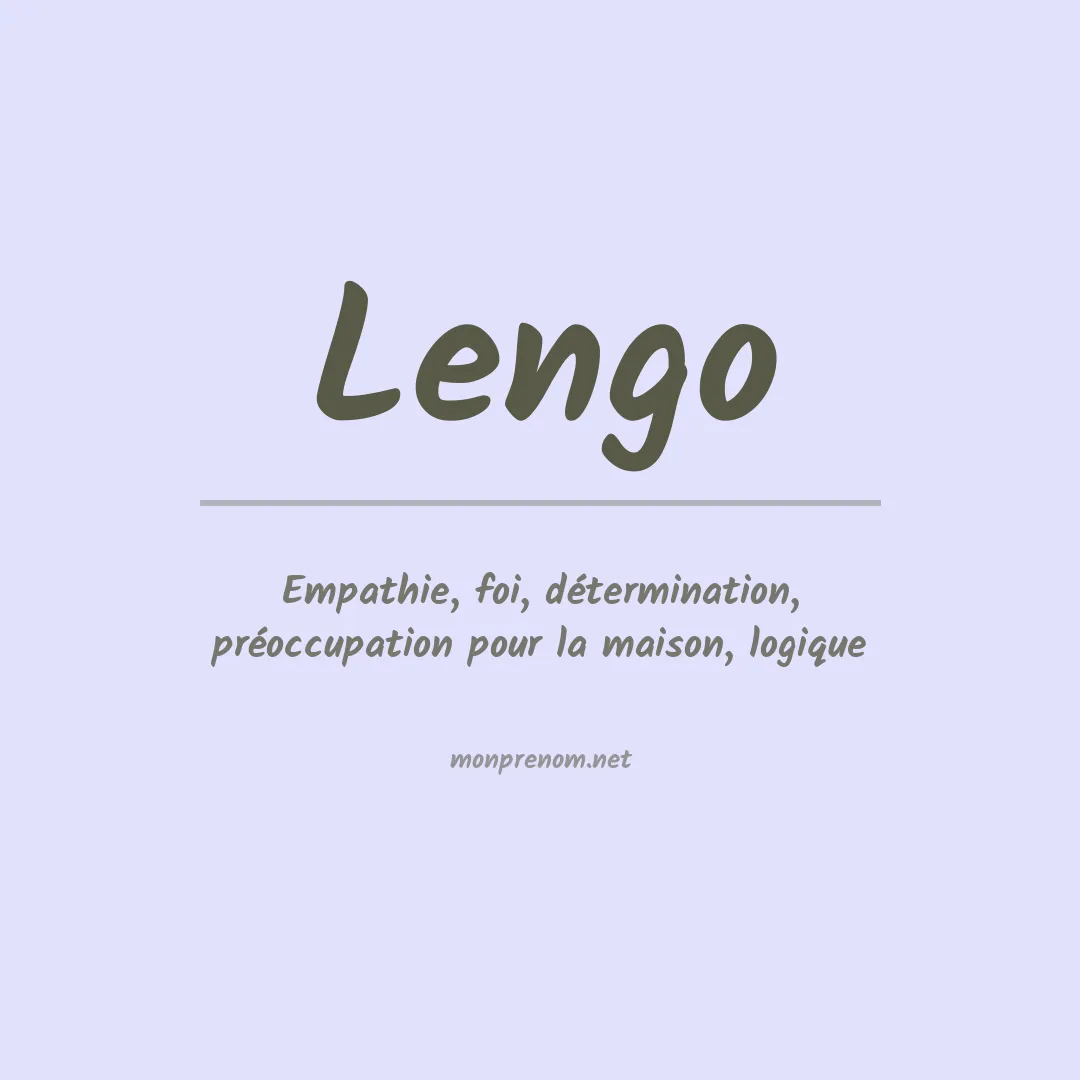 Signification du Prénom Lengo Signification du Prénom Lengo