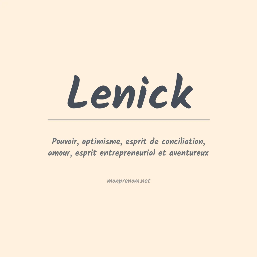Signification du Prénom Lenick