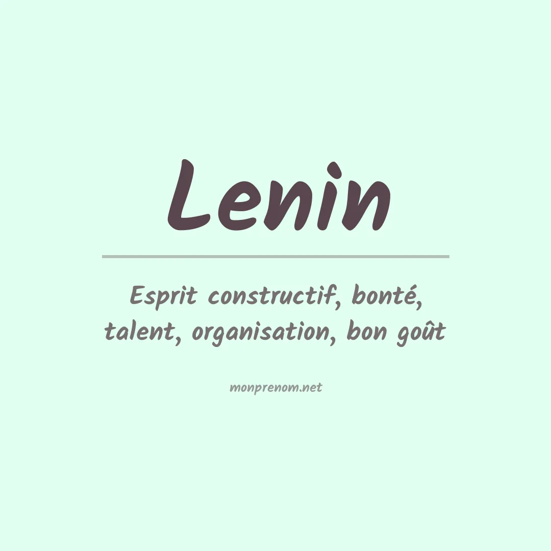 Signification du Prénom Lenin