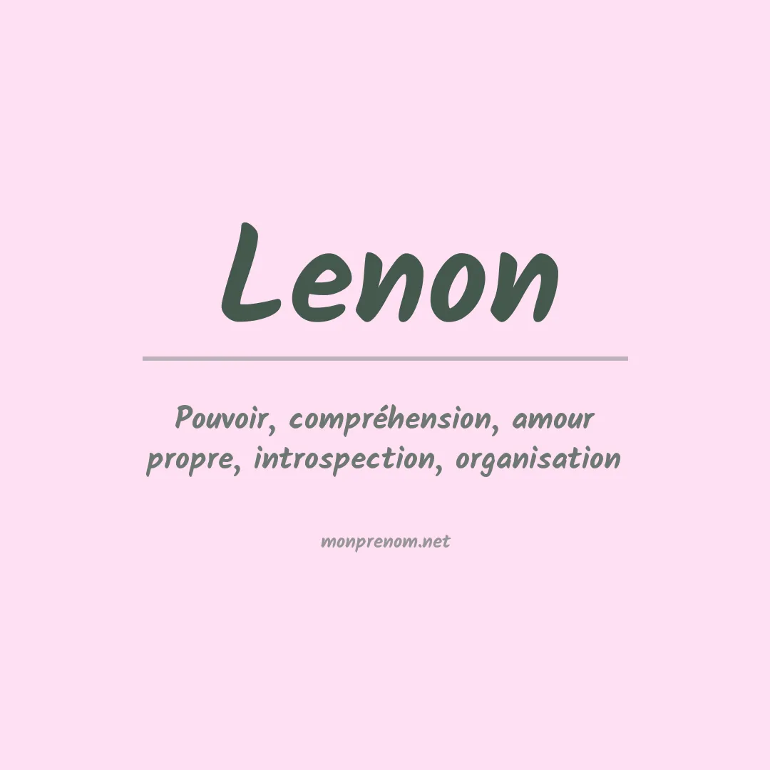 Signification du Prénom Lenon